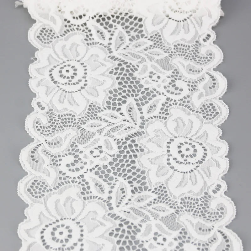 3M White Elastic Lace Trim 15cm – French Hollow DIY Sewing
