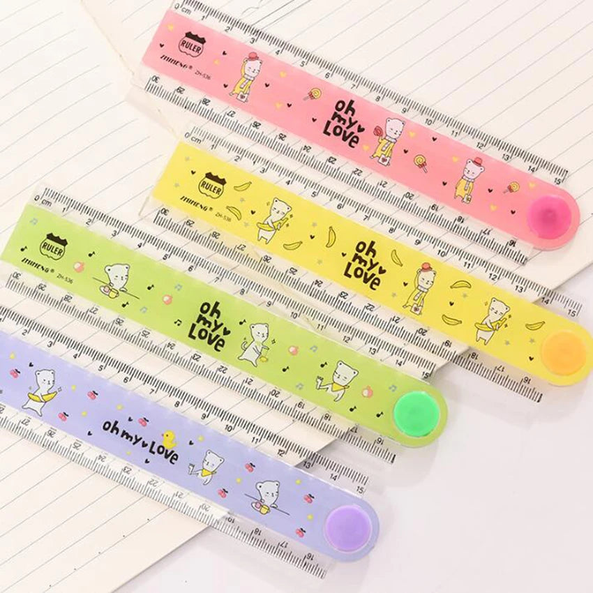30cm Kawaii Folding Plastic Ruler – Candy Color Kids Gift