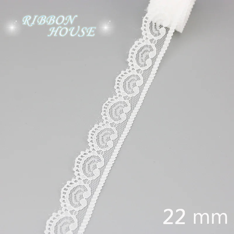 White Lace Fabric Ribbon Roll 5 Yards – 10 Mix Set