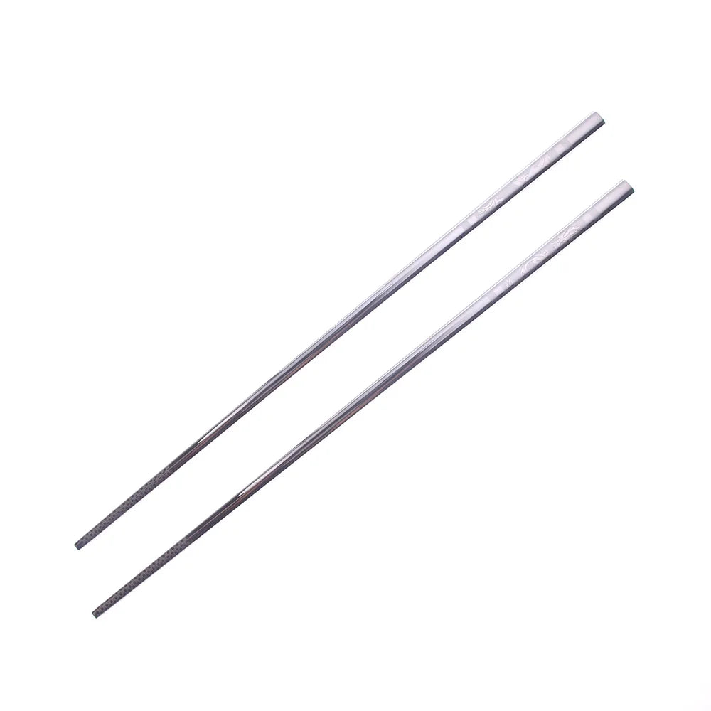 Stainless Steel Dragon & Fish Chopsticks | Non-Slip Sushi Set