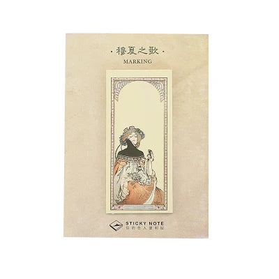 Vintage Kraft Paper Sticky Notes – 30 Sheets, 4 Retro Patterns