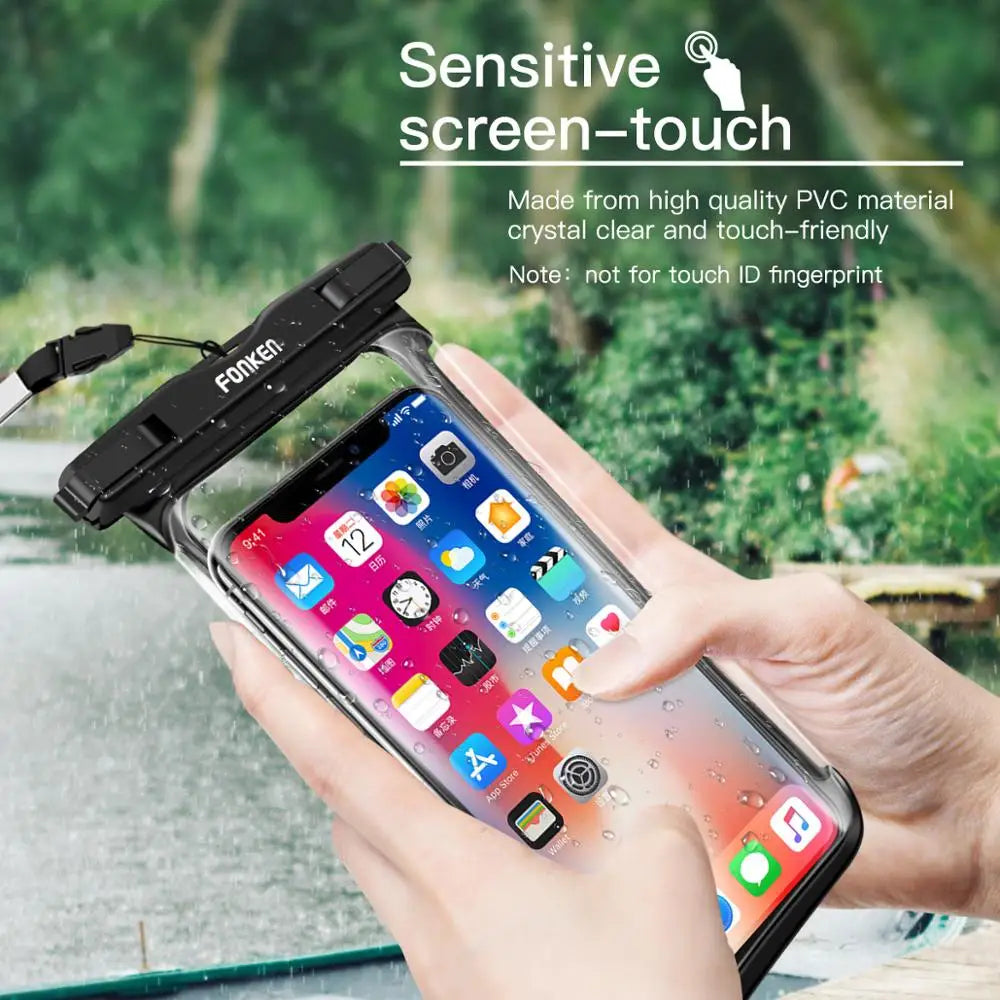 FONKEN IPX8 Waterproof Phone Pouch – Universal Dry Bag 6.5"