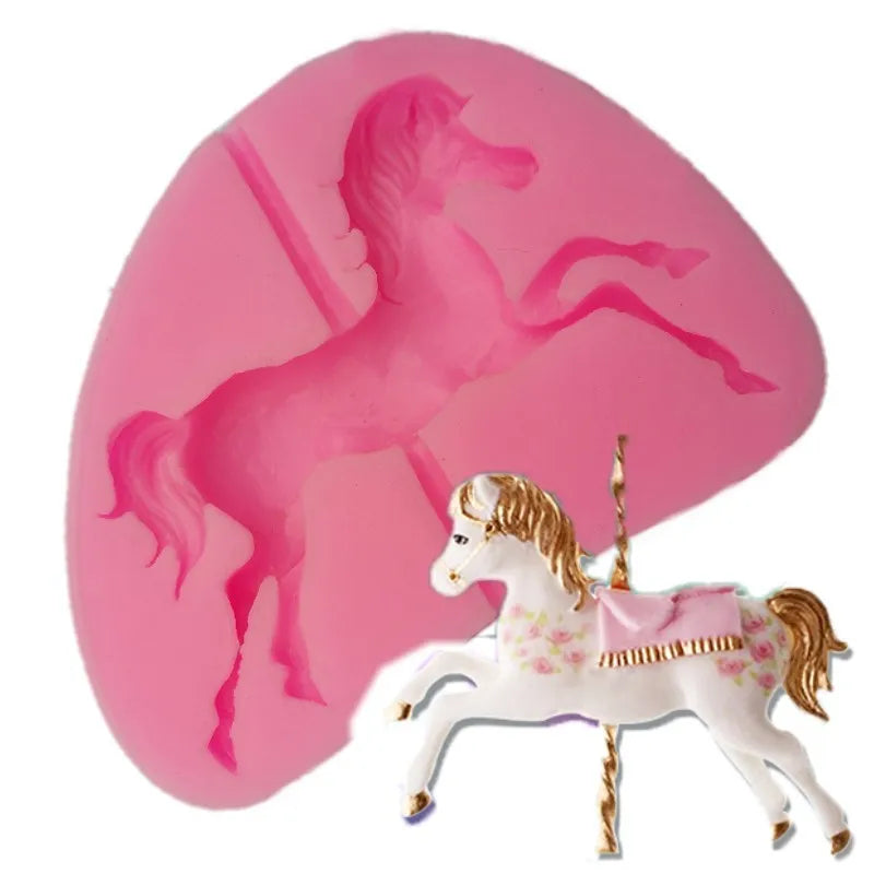 Carousel Horse 3D Silicone Fondant Mold – Cake & Candy