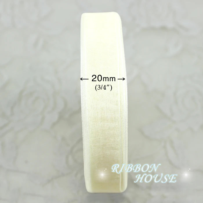Ivory Organza Ribbon 3/4" x 50 Yards | Gift & Wedding Decor
