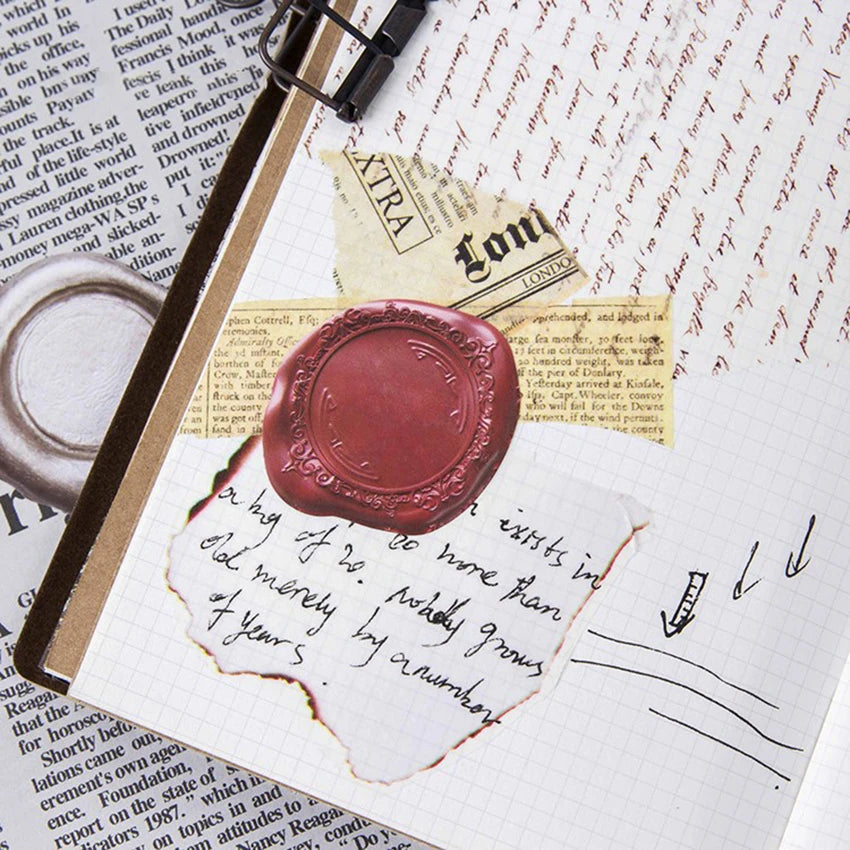 Vintage Fire Seal Rose Gold Stickers – 45 Sheets Scrapbooking