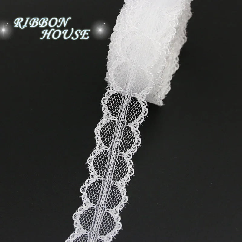 White Cotton Lace Ribbon Trim 5 Yards | 20–40mm Widths