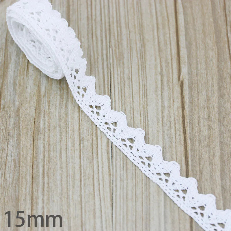 5M White Cotton Embroidered Lace Trim – DIY Sewing Ribbon