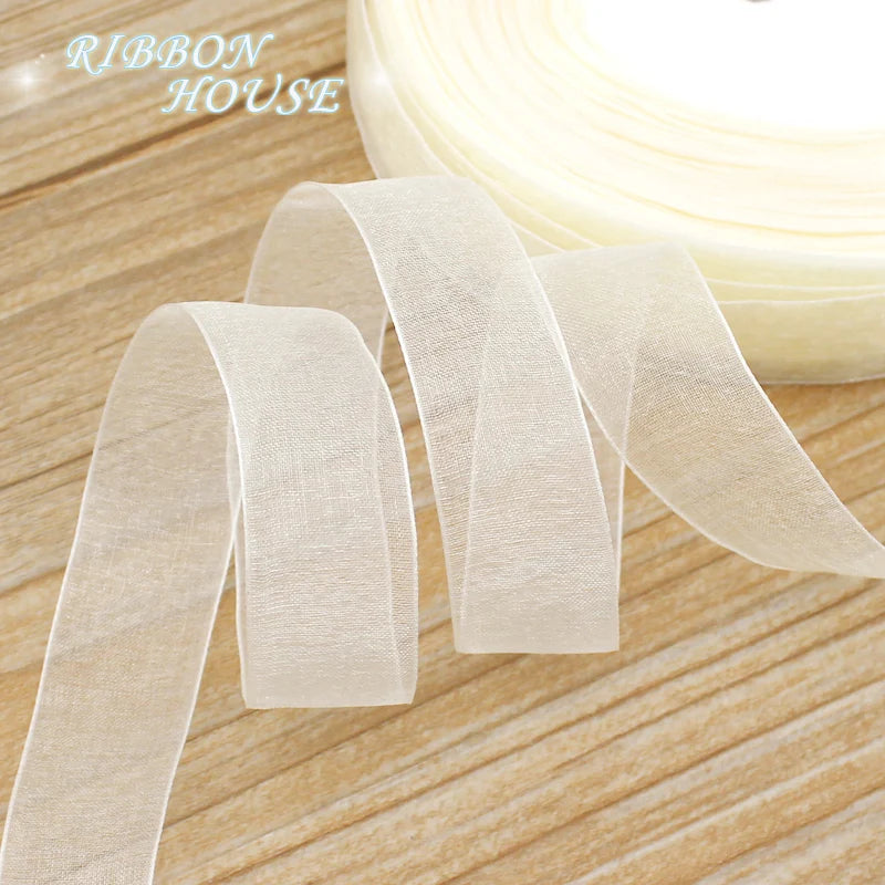 Ivory Organza Ribbon 3/4" x 50 Yards | Gift & Wedding Decor