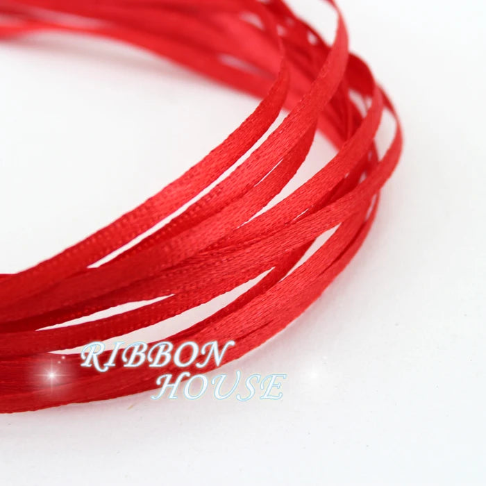 40M Red 3mm Single Face Satin Ribbon – Gift & Christmas Craft