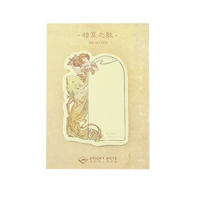 Vintage Kraft Paper Sticky Notes – 30 Sheets, 4 Retro Patterns