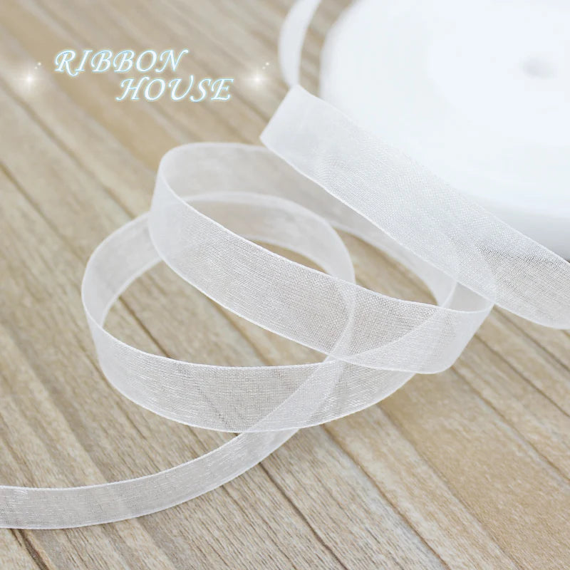White Organza Ribbon 50 Yards – Gift Wrapping & Decor