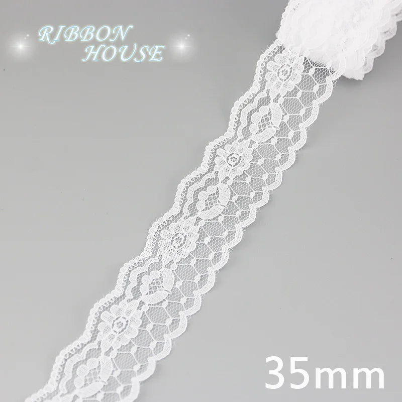 White Lace Organza Ribbon 5 Yards – Gift & Wedding Craft Decor