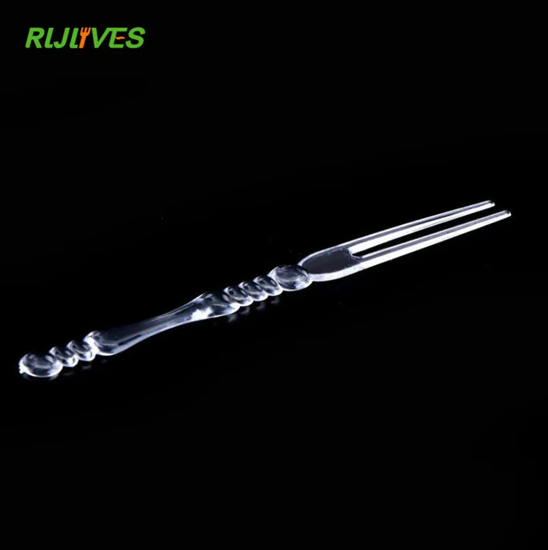 50-Pack Mini Clear Disposable Plastic Forks – Party & BBQ