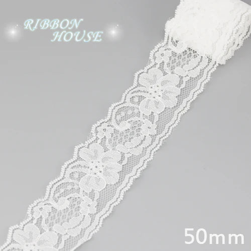 White Lace Fabric Ribbon Roll 5 Yards – 10 Mix Set