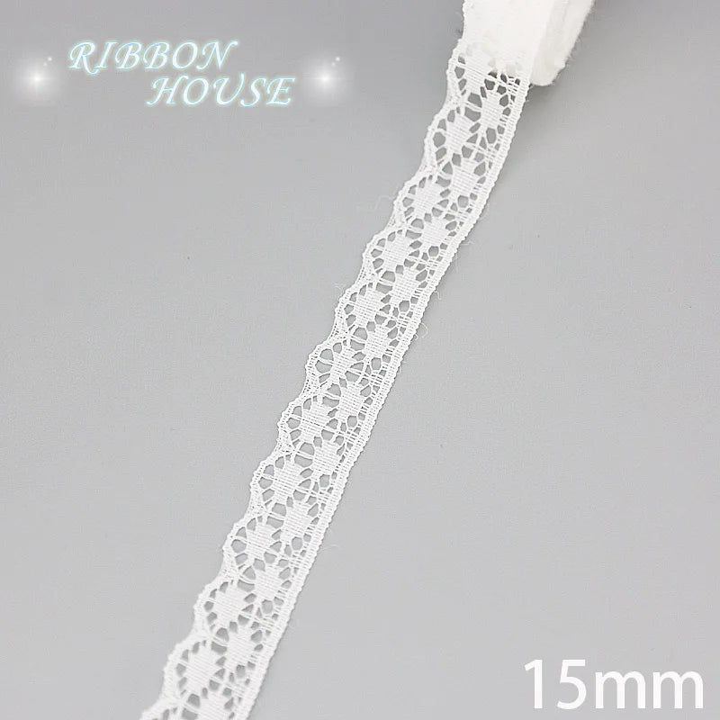 White Lace Fabric Ribbon Roll 5 Yards – 10 Mix Set