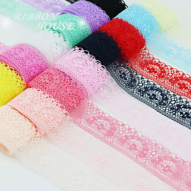 White Lace Ribbon Roll 40mm – 10 Yards Organza Fabric Trim