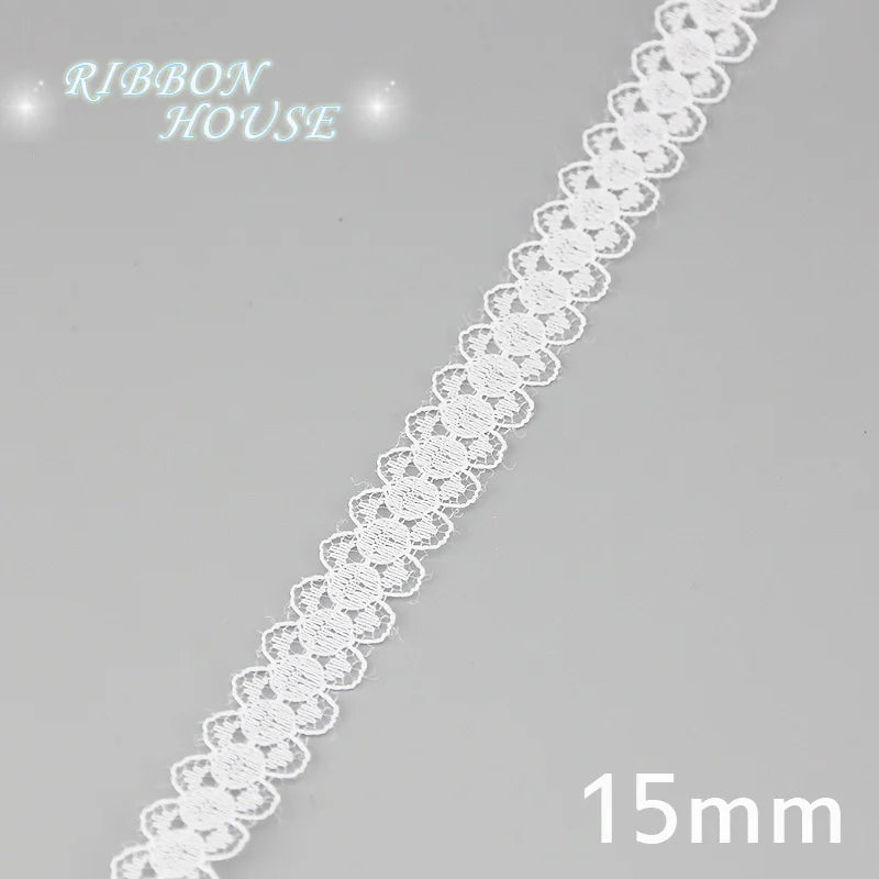 White Lace Fabric Ribbon Roll 5 Yards – 10 Mix Set