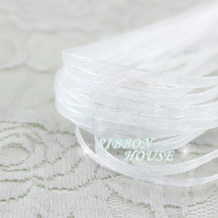 White Organza Ribbon 3mm x 40M – Gift Wrapping & Crafts