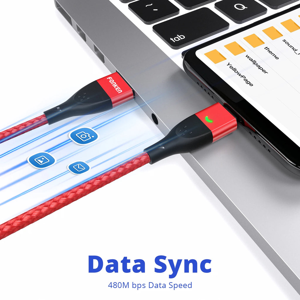 FONKEN Magnetic USB Type-C & Micro USB 3A Charging Cable
