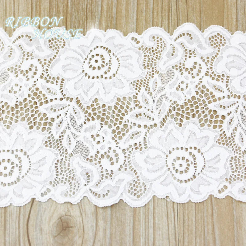 3M White Elastic Lace Trim 15cm – French Hollow DIY Sewing