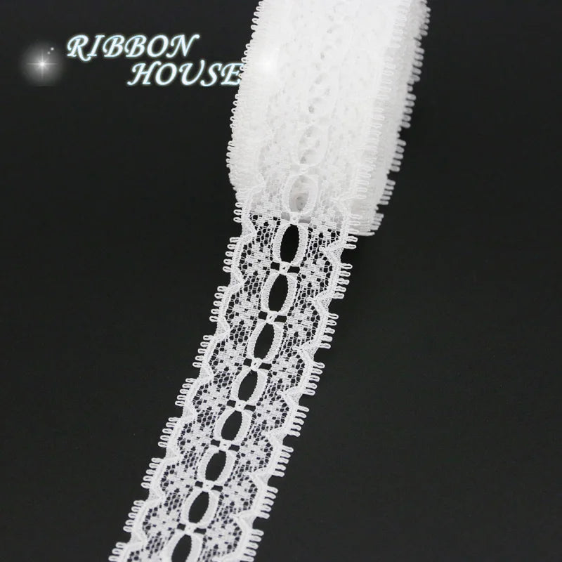 White Cotton Lace Ribbon Trim 5 Yards | 20–40mm Widths