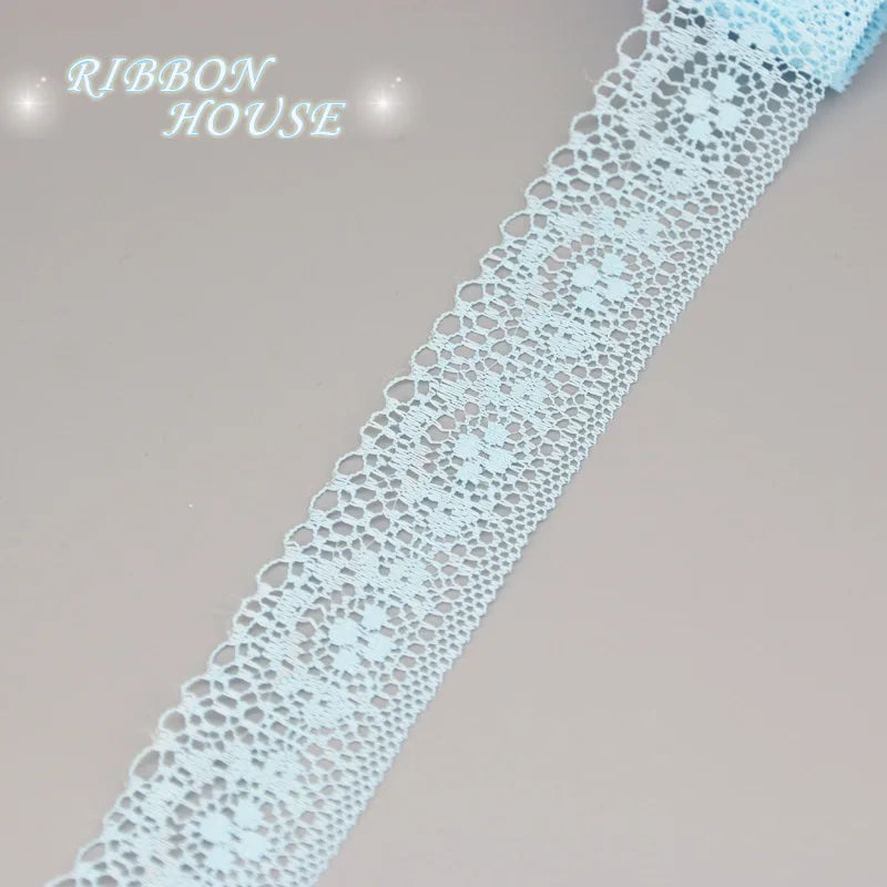 White Lace Ribbon Roll 40mm – 10 Yards Organza Fabric Trim