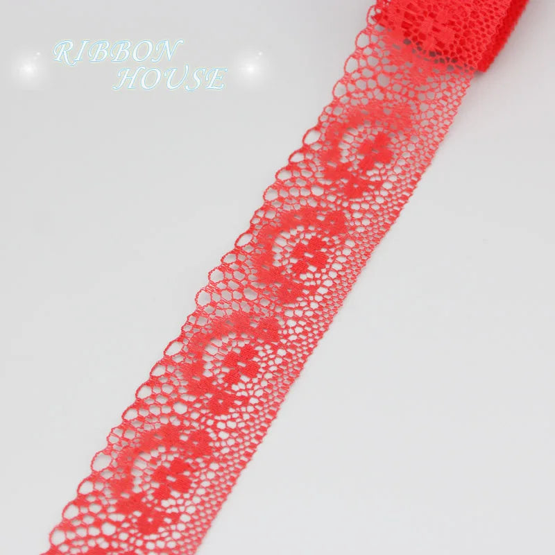 White Lace Ribbon Roll 40mm – 10 Yards Organza Fabric Trim