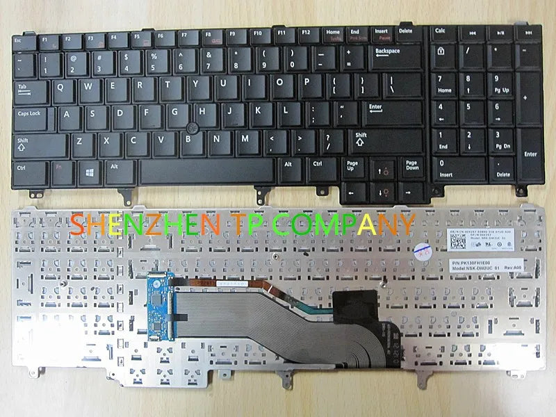 Used US Backlit Keyboard for Dell Latitude E6520 E6530 E6540