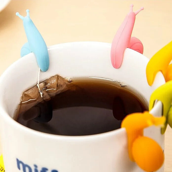 Silicone Snail Tea Bag Clips Set of 5 | Mug Infuser Holders