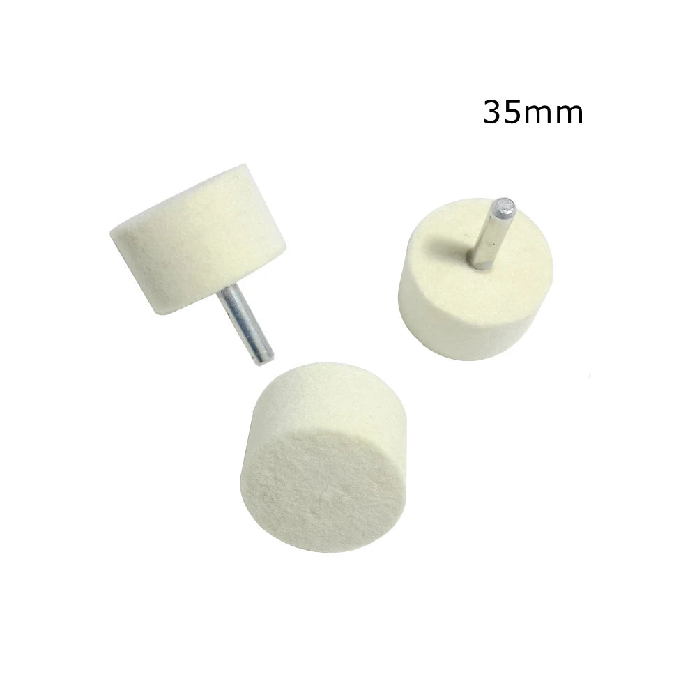 10-Piece Wool Felt Buffing Wheels – 6mm Shaft Die Grinder Set