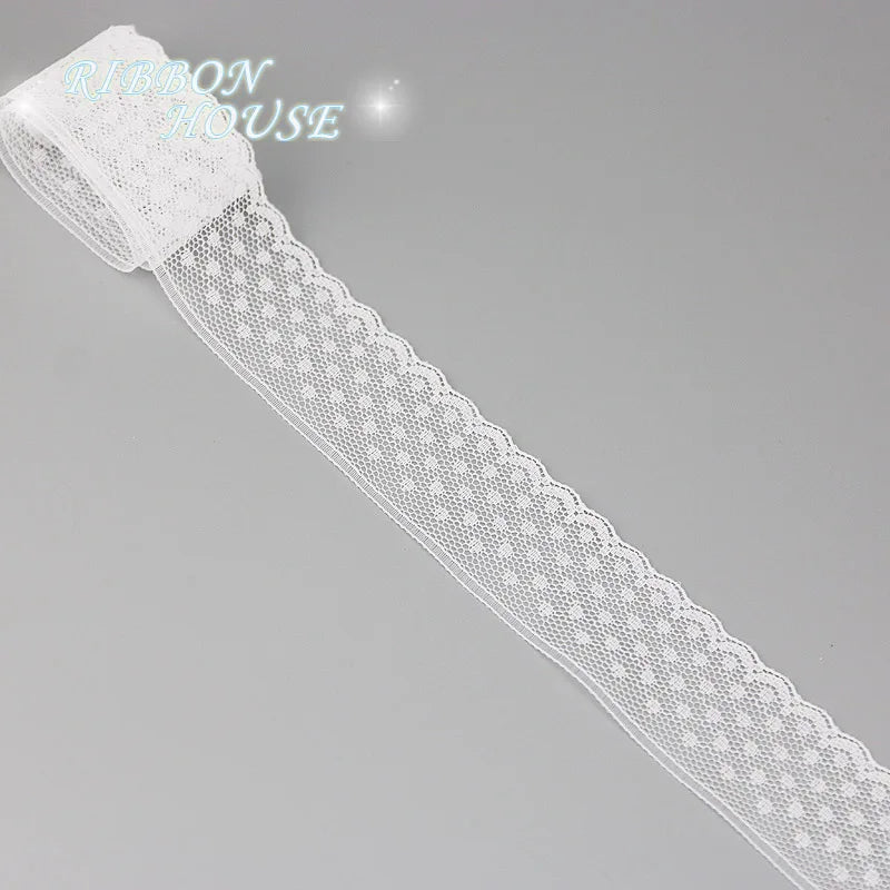 White Lace Fabric Ribbon Roll 5 Yards – 10 Mix Set