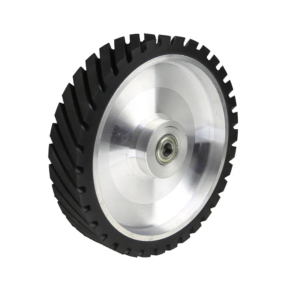 250x50mm Serrated Rubber Contact Wheel for Belt Grinder Sanding