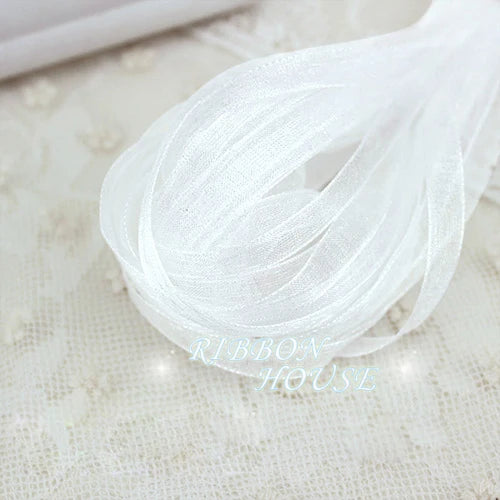White Organza Ribbon 6mm x 40M | Gift Wrapping & Wedding