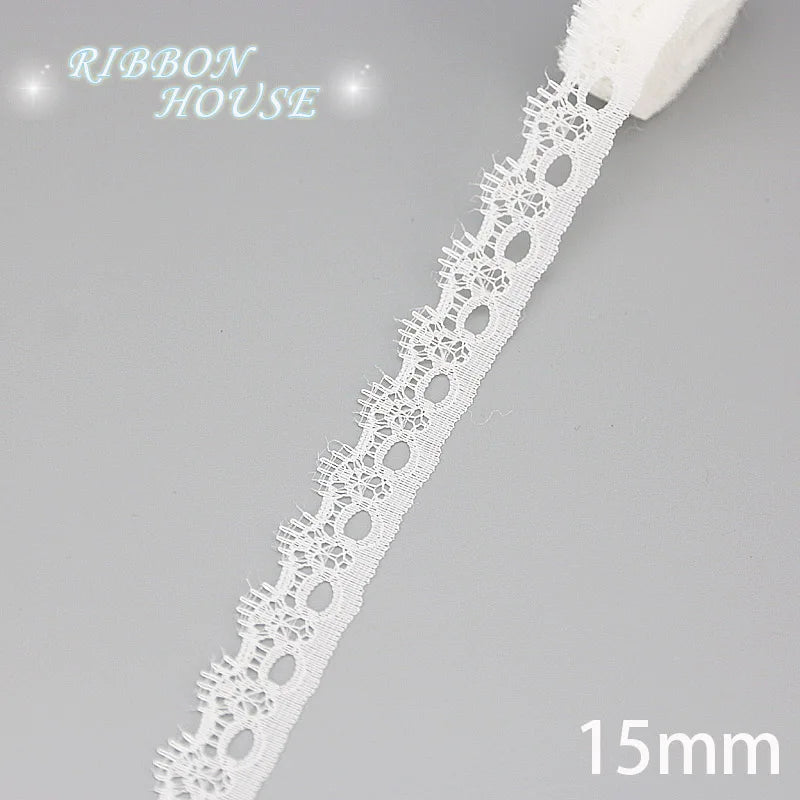 White Lace Fabric Ribbon Roll 5 Yards – 10 Mix Set