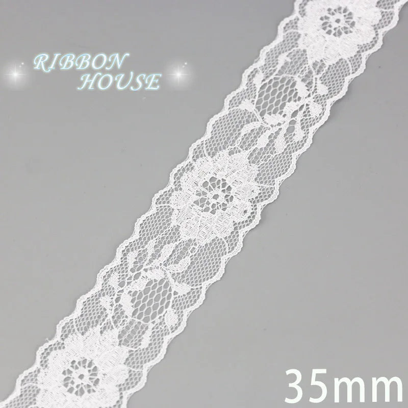 White Lace Organza Ribbon 5 Yards – Gift & Wedding Craft Decor