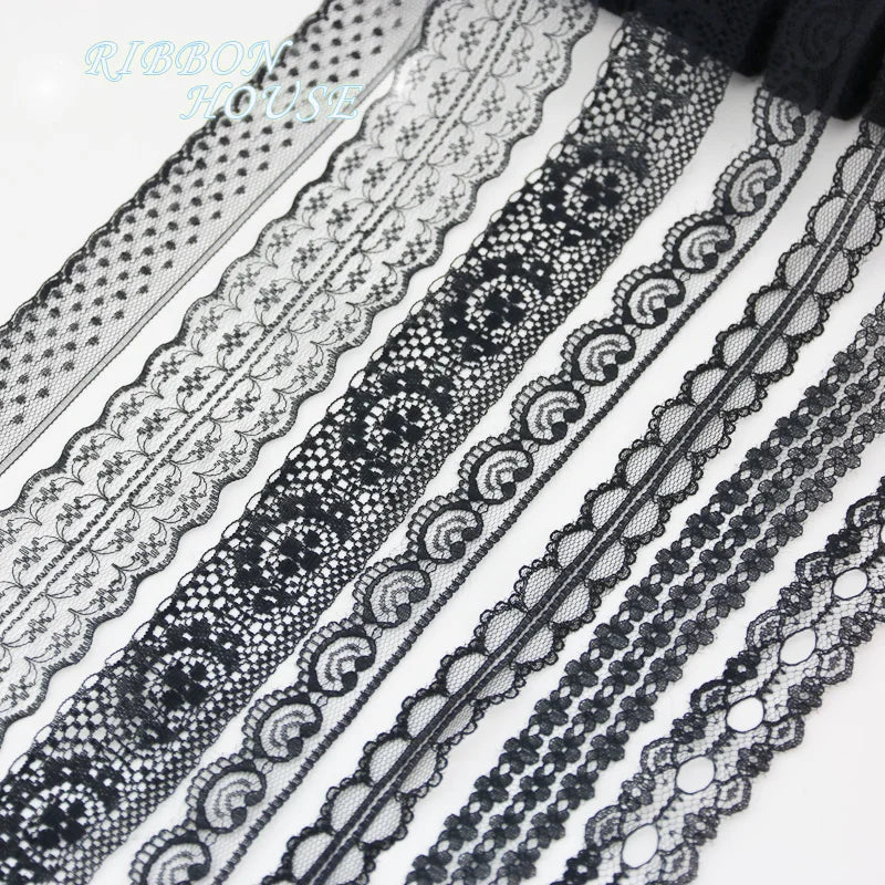 Black Lace Fabric Ribbon 10 Yards – Gift Wrap & Craft Trim