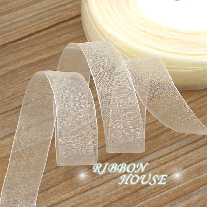 Ivory Organza Ribbon 3/4" x 50 Yards | Gift & Wedding Decor