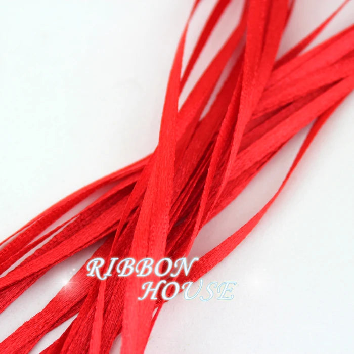 40M Red 3mm Single Face Satin Ribbon – Gift & Christmas Craft