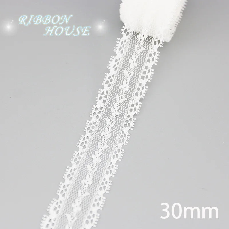 White Lace Fabric Ribbon Roll 5 Yards – 10 Mix Set