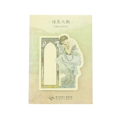 Vintage Kraft Paper Sticky Notes – 30 Sheets, 4 Retro Patterns