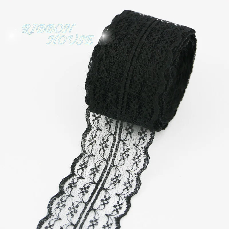5 Yards White Cotton Lace Trim Ribbon 45mm – Gift & Craft