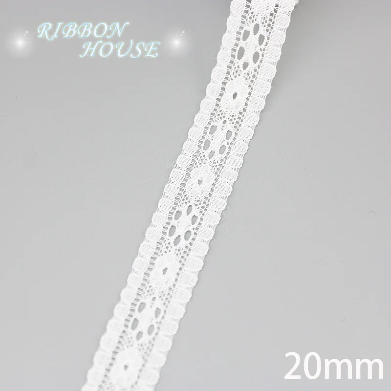 White Lace Fabric Ribbon Roll 5 Yards – 10 Mix Set