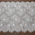 Floral Embroidered Eyelash Lace Ribbon 60cm Wide – 3 Meters