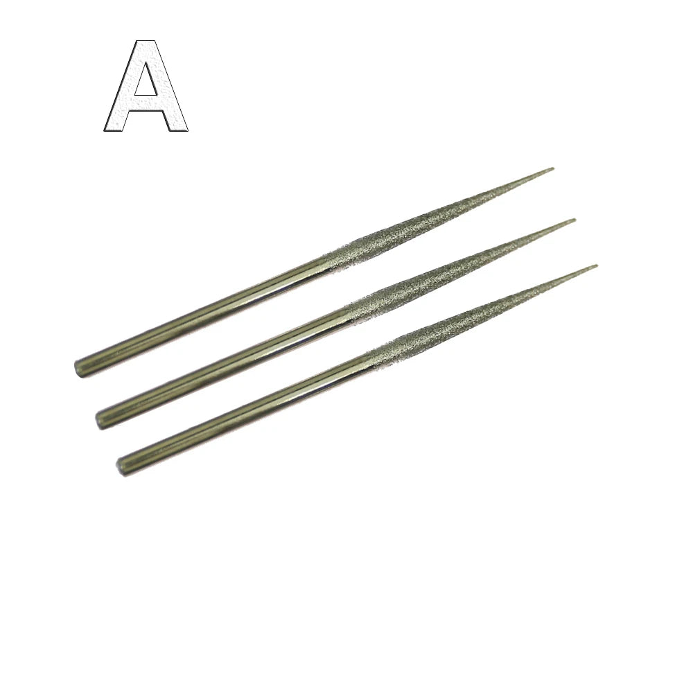 3-Piece Diamond Polishing Burr Set | Emery Grinding Bits 3mm