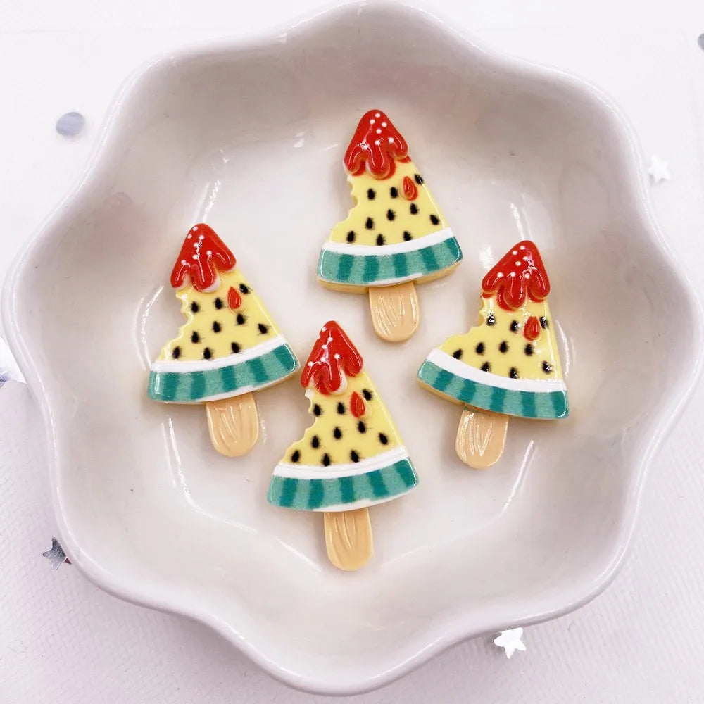 12-Piece Resin Fruit Popsicle Flatback Cabochons for DIY Crafts