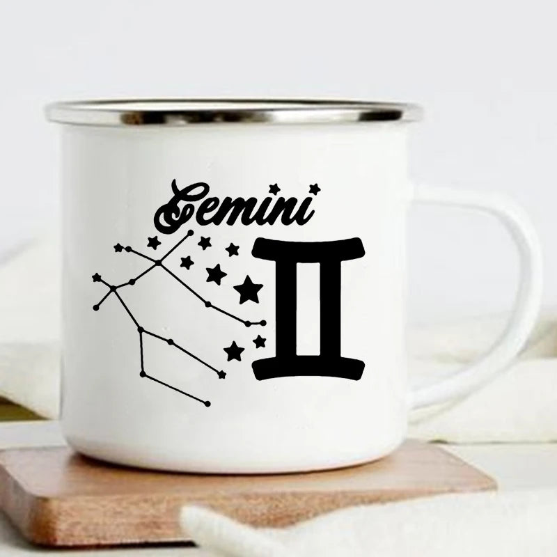 Zodiac Constellation Enamel Mug – 360ml Coffee & Tea Cup