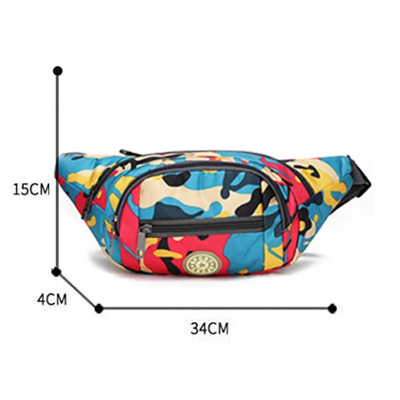 Camouflage Waist Bag – Unisex Nylon Fanny Pack & Shoulder Bag