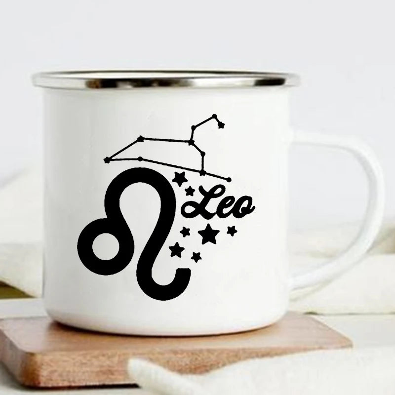 Zodiac Constellation Enamel Mug – 360ml Coffee & Tea Cup