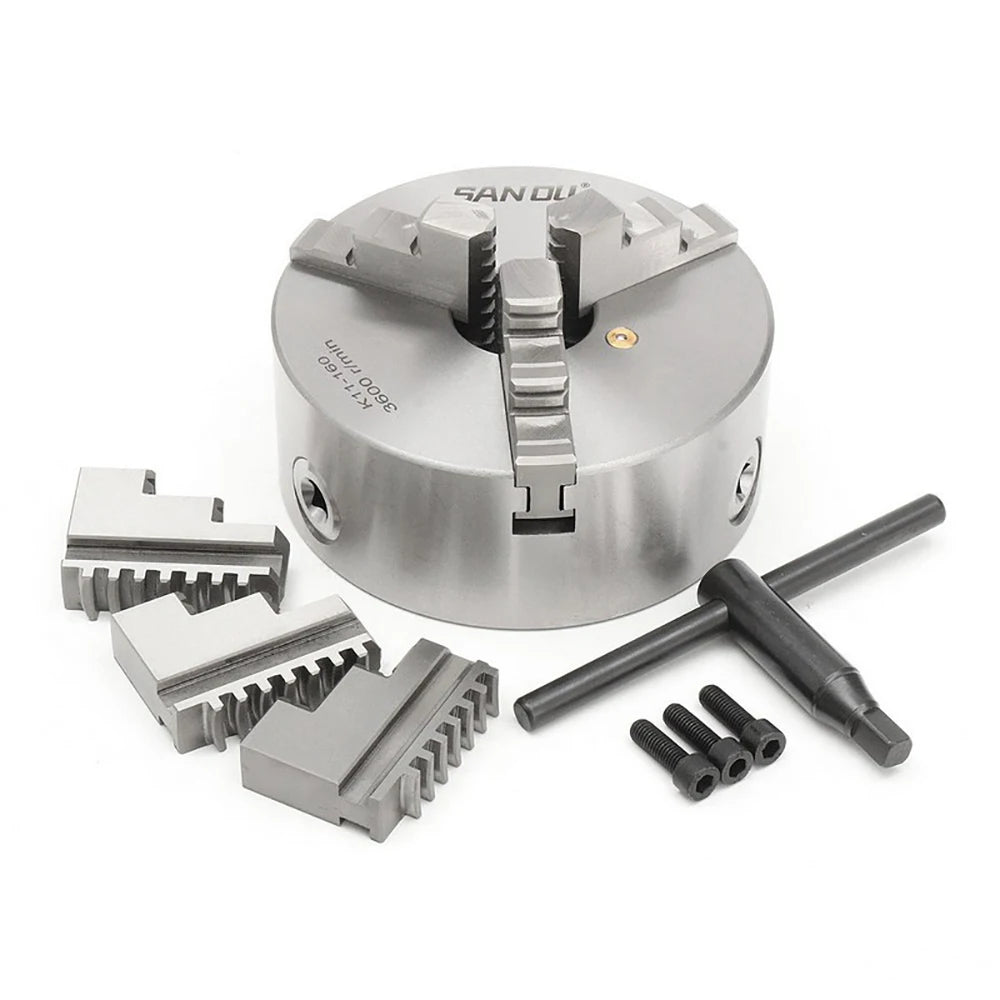 K11-160 6" 3-Jaw Self-Centering Lathe Chuck – 160mm Manual