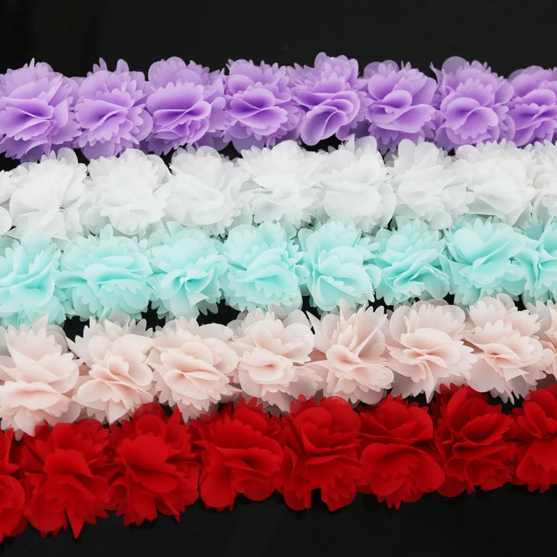 1-Meter Chiffon Lace Ribbon – Jacquard Floral Craft Trim 50mm